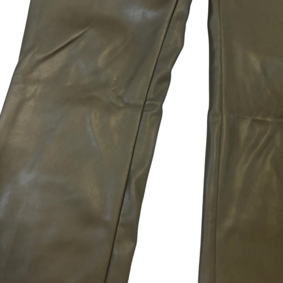 ANTHROPOLOGIE Avec Les Filles Flared Faux Leather Pants Olive Moss Sz Small - Picture 12 of 14